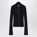 Acne Studios Black ribbed zip cardigan