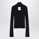 Acne Studios Black ribbed zip cardigan