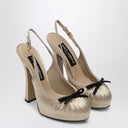 Dolce & Gabbana Dolce&Gabbana Creme Satin hoher Slingback