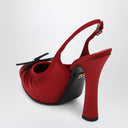Dolce & Gabbana Dolce&Gabbana Rote Satin-Slingback mit hohem Absatz