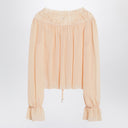 Chloé Bluse mit Schleife aus rosa Seiden-Georgette