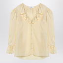 Chloé Light yellow blouse with ruffles in silk