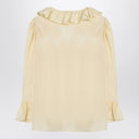 Chloé Light yellow blouse with ruffles in silk