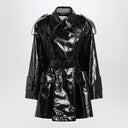 Chloé Short black coated linen trench