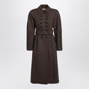 Chloé Grey/red double-breasted coat in houndstooth wool