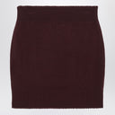 Chloé Bordeaux diamond-pattern wool miniskirt