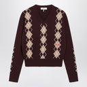 Chloé Bordeaux diamond-pattern wool sweater