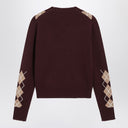Chloé Bordeaux diamond-pattern wool sweater