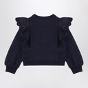 Chloé marineblaues Baumwoll-Sweatshirt mit Rüschen