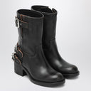 Chloé Black Dakota biker-style boot with vintage effect