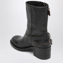 Chloé Black Dakota biker-style boot with vintage effect