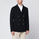 Lardini schwarze Wollstrick-Doppelreiherjacke