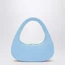 Bolsa Coperni Micro Baguette Swipe de couro azul claro