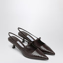 Jimmy Choo Didi 45 marrom efeito crocodilo decote