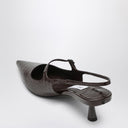 Jimmy Choo Didi 45 marrom efeito crocodilo decote