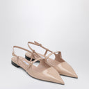 Jimmy Choo Scarpa Didi Flat nude em couro envernizado