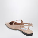 Jimmy Choo Scarpa Didi Flat nude em couro envernizado