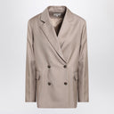 LouLou De Saison Double-breasted wool jacket in taupe color