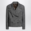 Dolce & Gabbana Dolce&Gabbana Dark grey short oversized striped jacket
