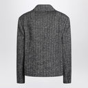 Dolce & Gabbana Dolce&Gabbana dunkelgraue kurze übergroße gestreifte Jacke