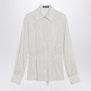 Dolce & Gabbana Dolce&Gabbana White pinstriped shirt in silk and cotton