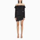 Alessandra Rich Blue silk minidress with white polka dots
