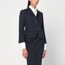 Thom Browne 네이비 핀스트라이프 울 블레이저