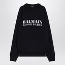 Balmain Blue wool sweater with logo