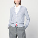 Cardigan gris clair en coton et soie Thom Browne