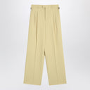 Ami Paris Wide lime-coloured wool trousers