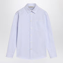 Camisa a rayas blanca/azul de Golden Goose con logo