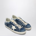 Tênis Golden Goose Super Star azul aviador/creme/prata