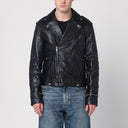 Golden Goose schwarze Lederjacke mit Glanzeffekt