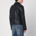 Jaqueta de couro preta Golden Goose com efeito brilhante