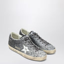 Zapatillas Super-Star de purpurina plateada/negra Golden Goose