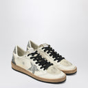 Golden Goose Silber/weißer Ballstar Sneaker mit Glitzer