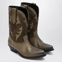 Bottes Golden Goose Wish Star en cuir et daim kaki
