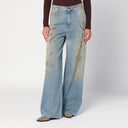 Golden Goose Weite hellblaue Jeans, sandgewaschener Used-Look-Effekt