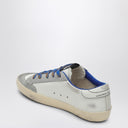 Zapatilla Golden Goose Super-Star en cuero azul y ante hielo