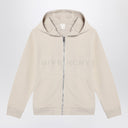 Givenchy Cream-colored zip-up sweatshirt with logo