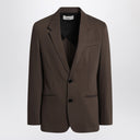 Ami Paris Single-breasted olive black wool jacket