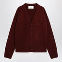 Ami Paris Cardigan Ami de Coeur cherry color in wool and cashmere