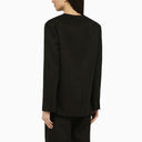 LouLou De Saison Black double-breasted jacket in cotton and linen