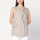 Tagliatore Beige double-breasted linen vest