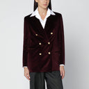 Tagliatore Bordeaux velvet double-breasted jacket