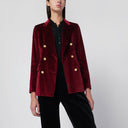 Tagliatore Burgundy velvet double-breasted jacket