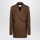 Jil Sander Brown wool double-breasted jacket