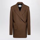 Jil Sander Brown wool double-breasted jacket
