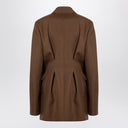Jaqueta marrom de lã dupla face Jil Sander