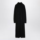 Jil Sander Long black alpaca turtleneck dress